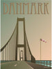 Vissevasse Danmark Great Belt Bridge Poster, 15x21 cm