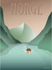 Vissevasse Norge Fjord -plakat, 15x21 cm