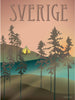 Vissevasse Sverige Forest Poster, 15x21 cm