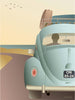 Vissevasse VW Beetle -plakat, 15x21 cm