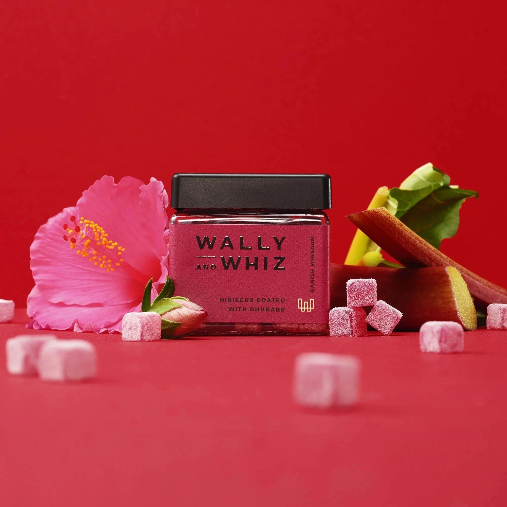 [product_category]-Wally And Whiz Wine Gum Cube, Flamingo Red Hibiscus With Rhubarb 140g-Wally and Whiz-5713471009353-f5401421-WAL-5