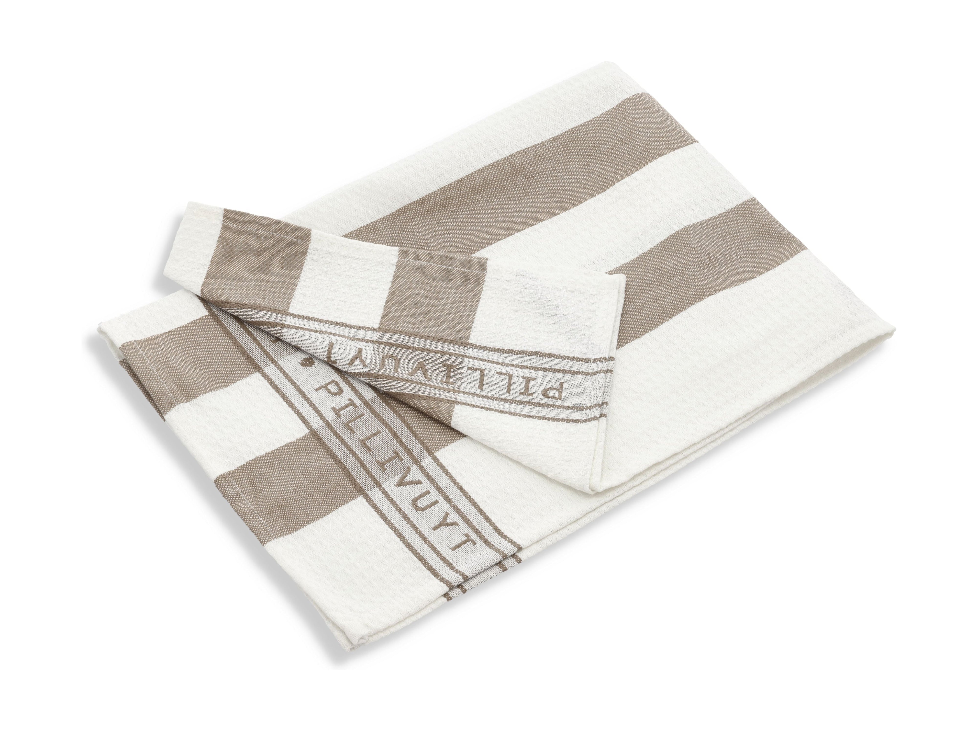 Pillivuyt te håndklæde 90x60 cm, hvid/svamp brun