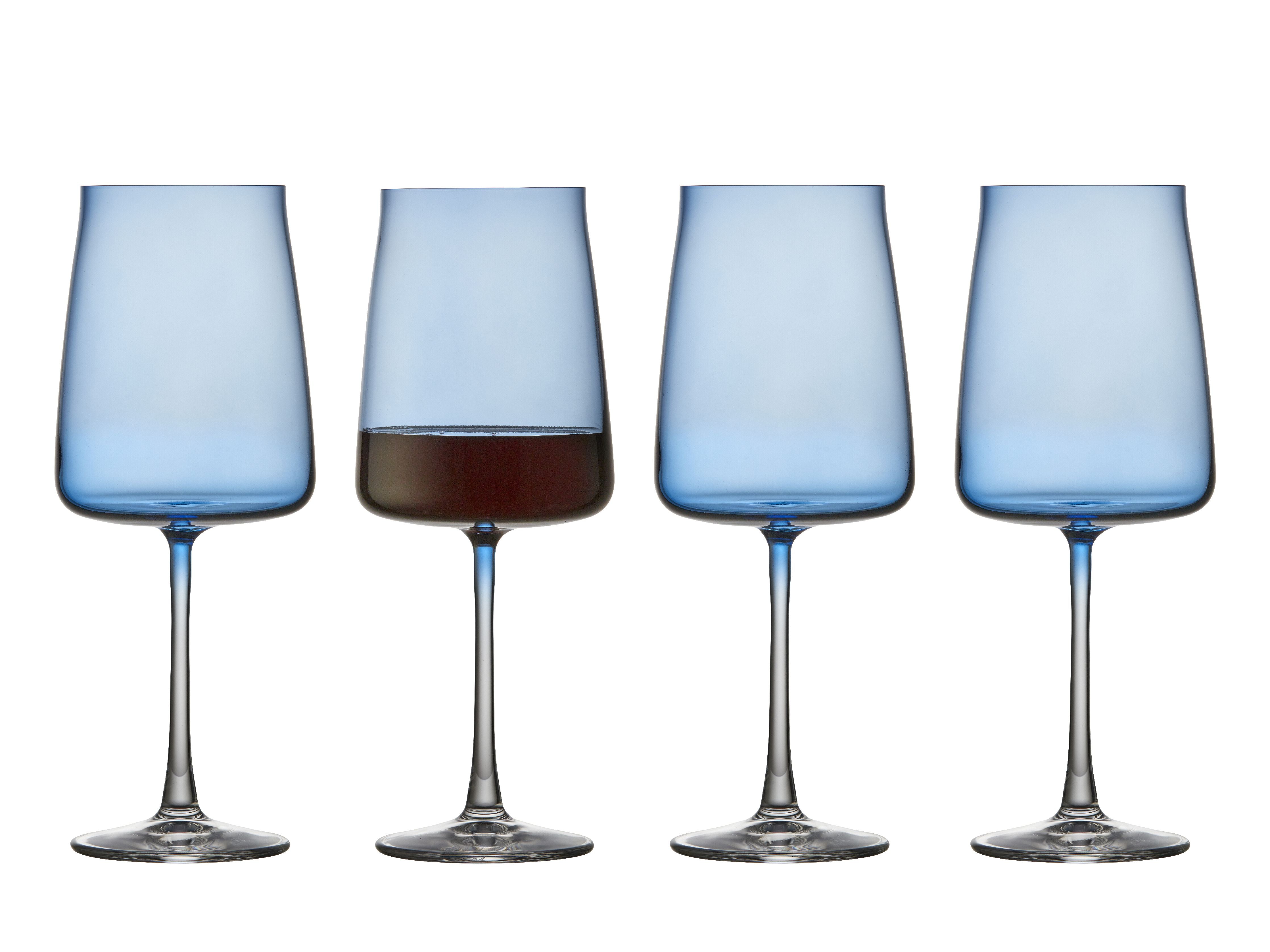 Lyngby Glas Krystal Zero Red Vine Glass 54 CL 4 stk, blå