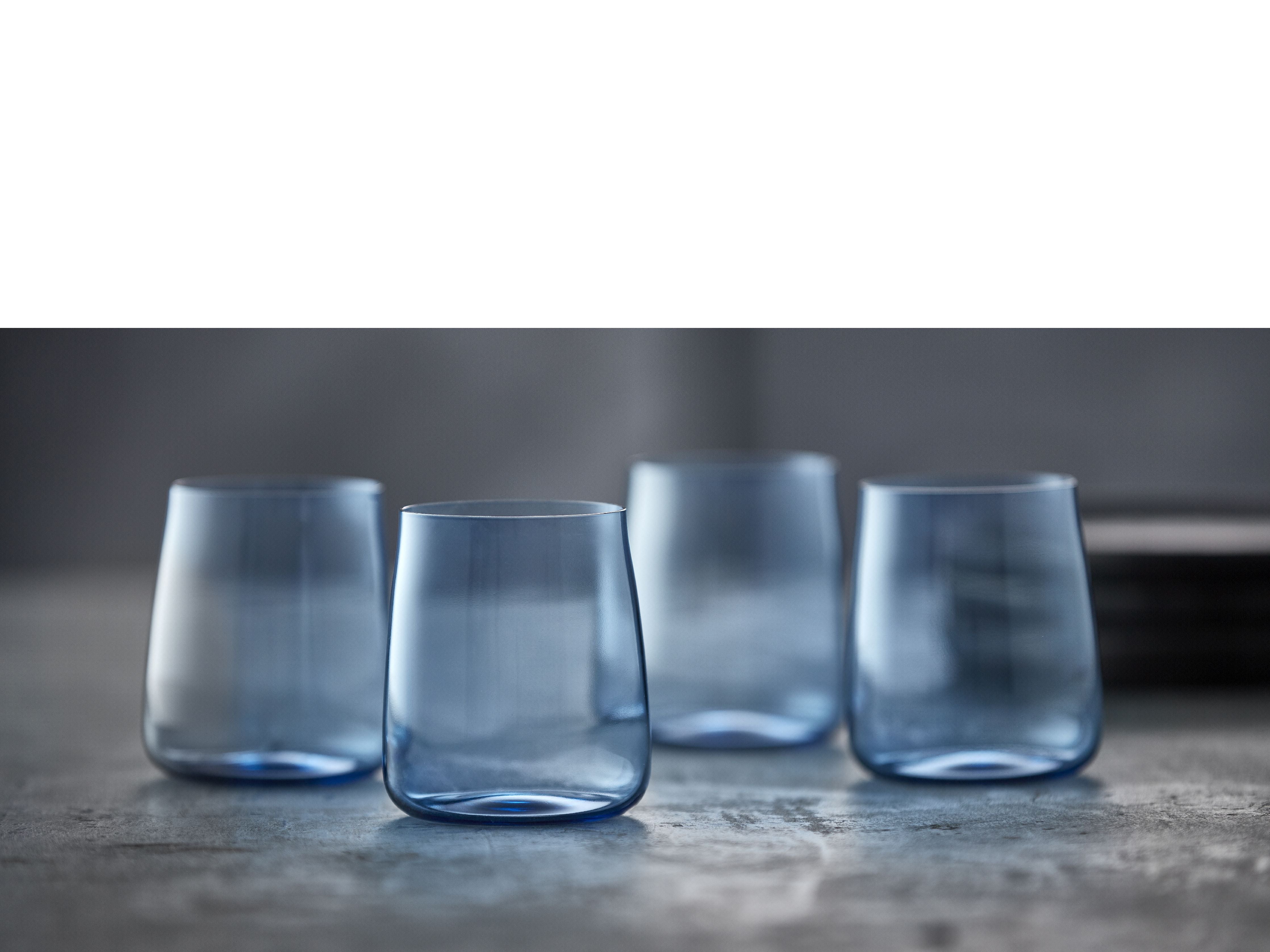 Lyngby Glas Krystal Zero Water Glass 42 Cl 4 stk, blå