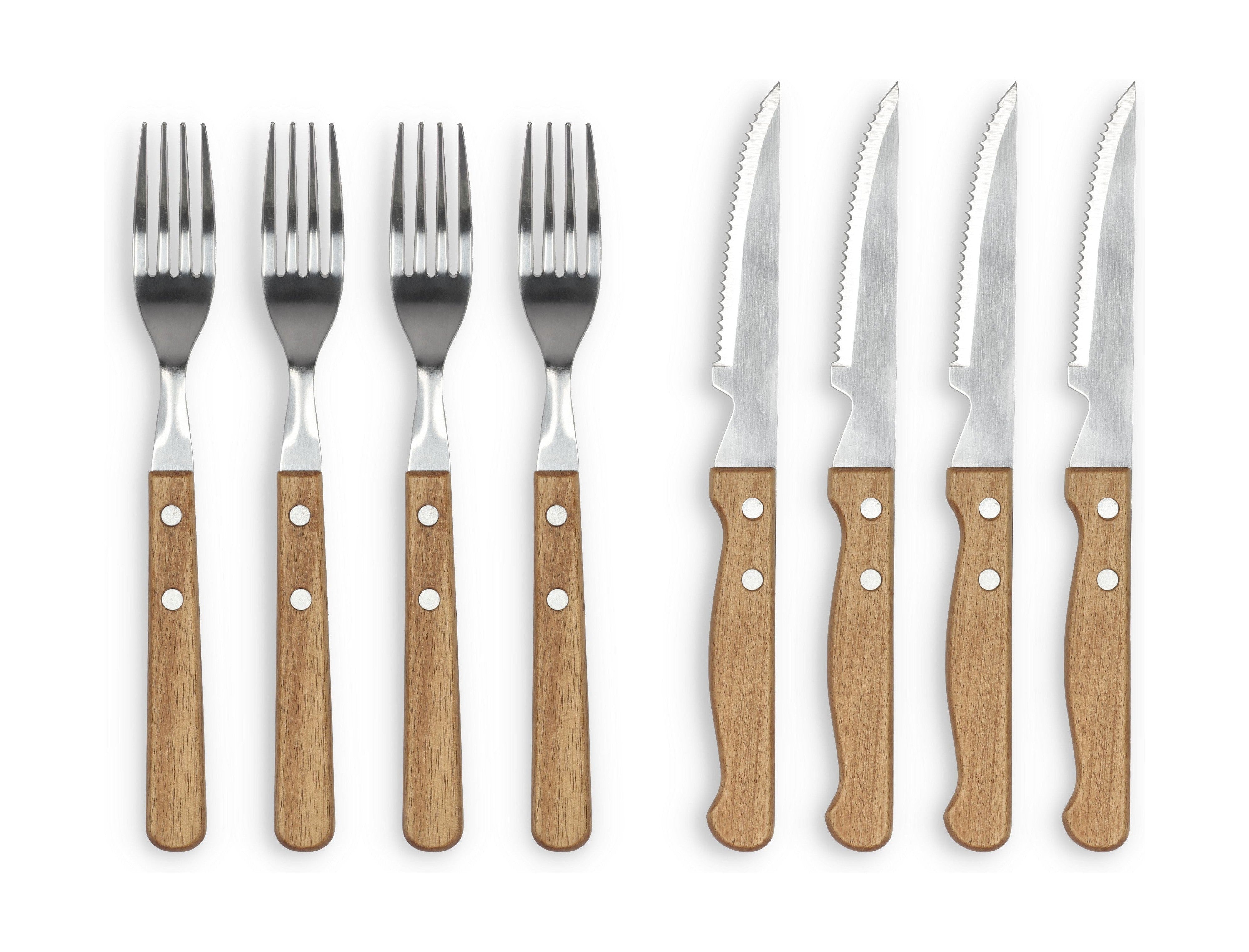 A Holm Steak Cutlery Set With 8 Pieces on a white background.