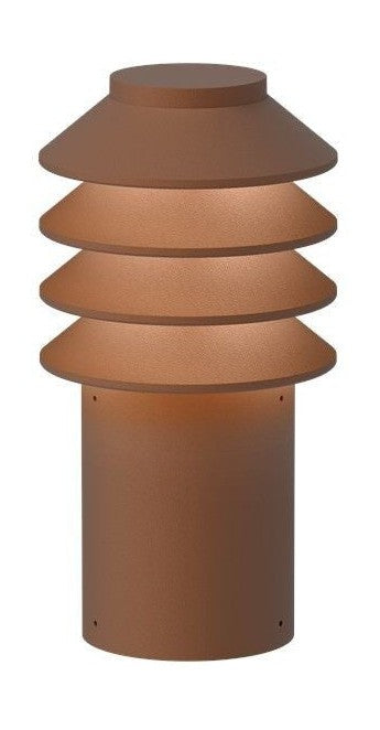 Louis Poulsen Bysted Garden Bollard LED 2700K 14W Spike without Adaptor with Connector Short, Corten