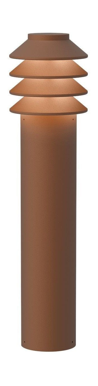 Louis Poulsen Bysted Garden Bollard LED 2700K 14W Spike without Adaptor with Connector Long, Corten