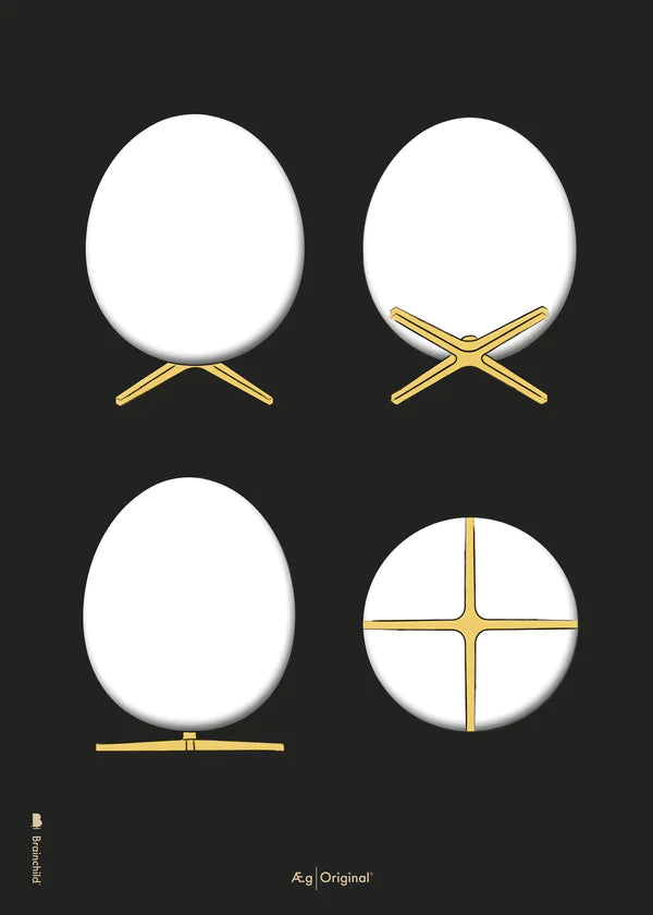 Brainchild The Egg Design Sketches Poster Without Frame 50x70 Cm, Black Background