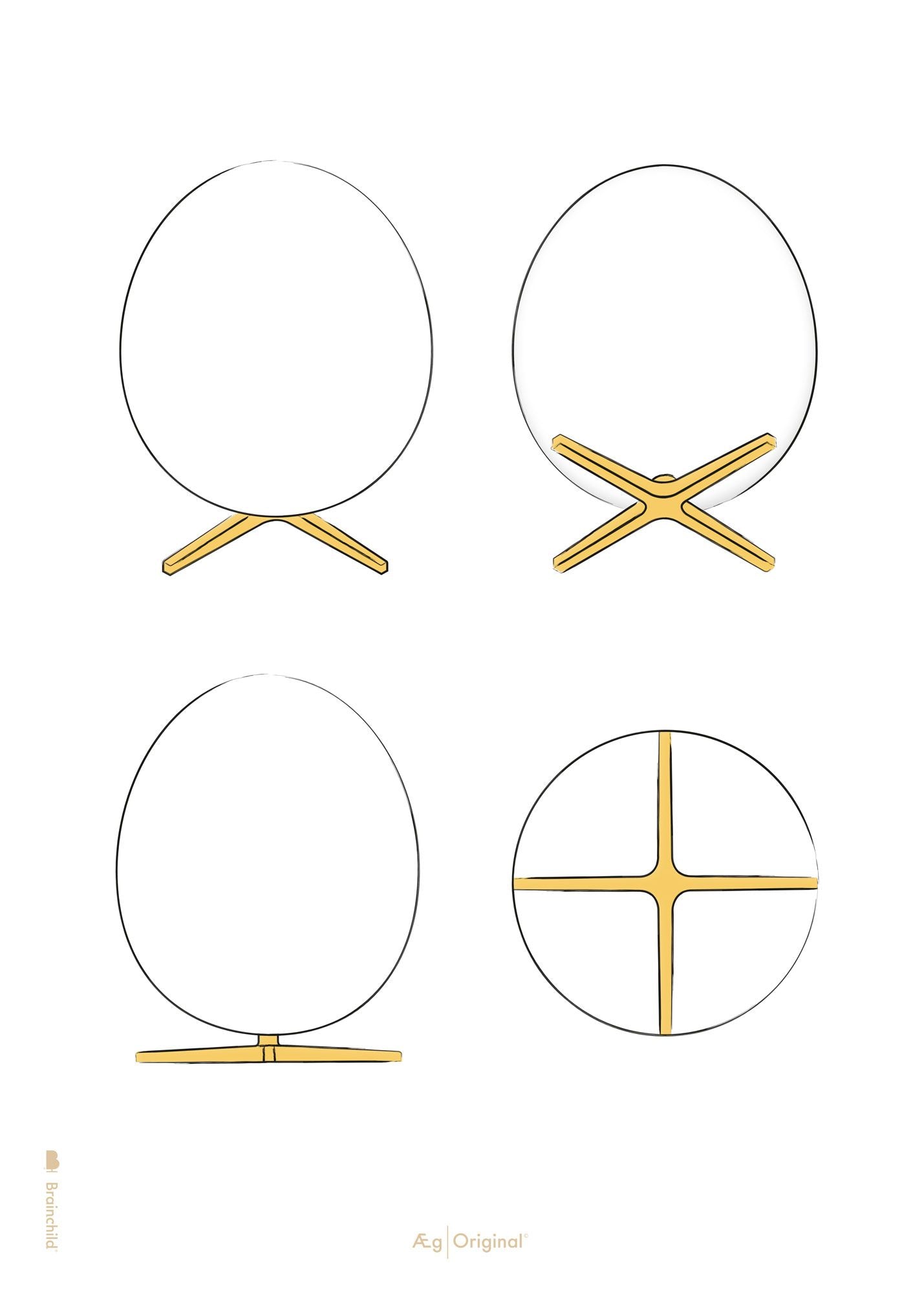 Brainchild The Egg Design Sketches Poster Without Frame A5, White Background