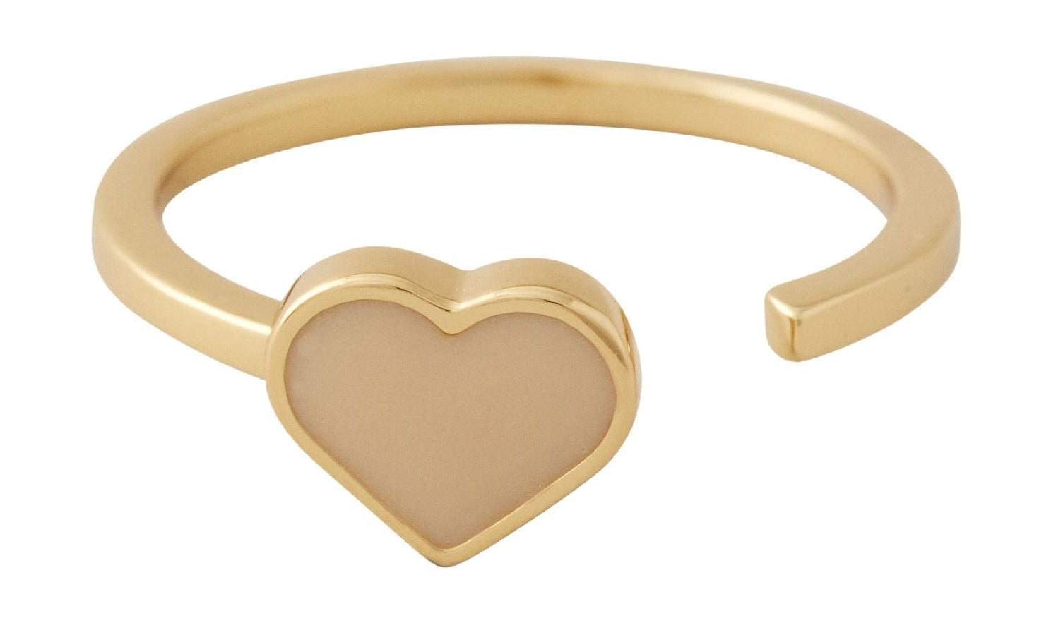Design Letters Emaljel Heart Ring Gold, Beige