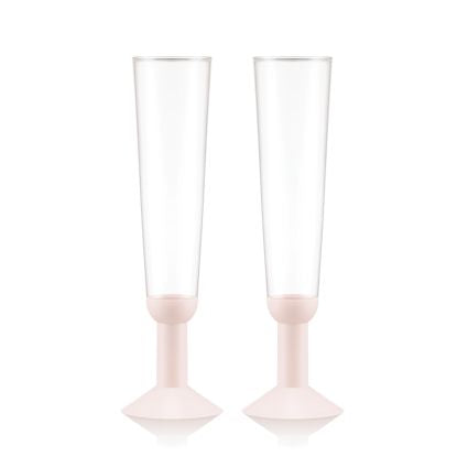 Bodum Oktett Champagne -briller med plastbase 2 stk., Strawberry