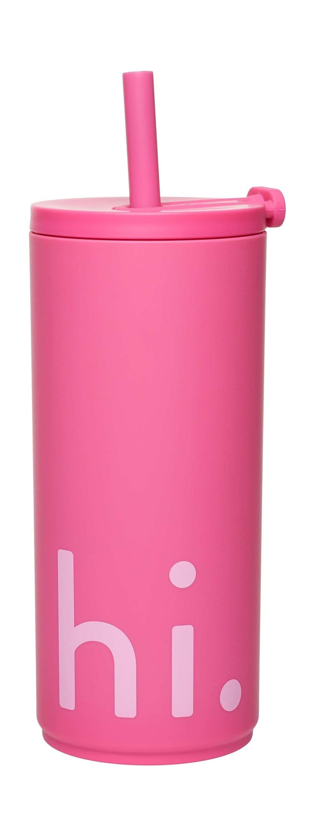 Design Letters Travel Straw Flaske 500 ml, Cherry Pink