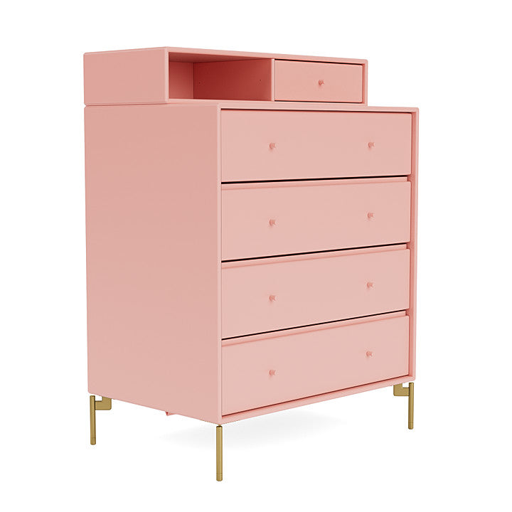 Montana Keep Chest Of Drawers With Legs, Ruby/Brass