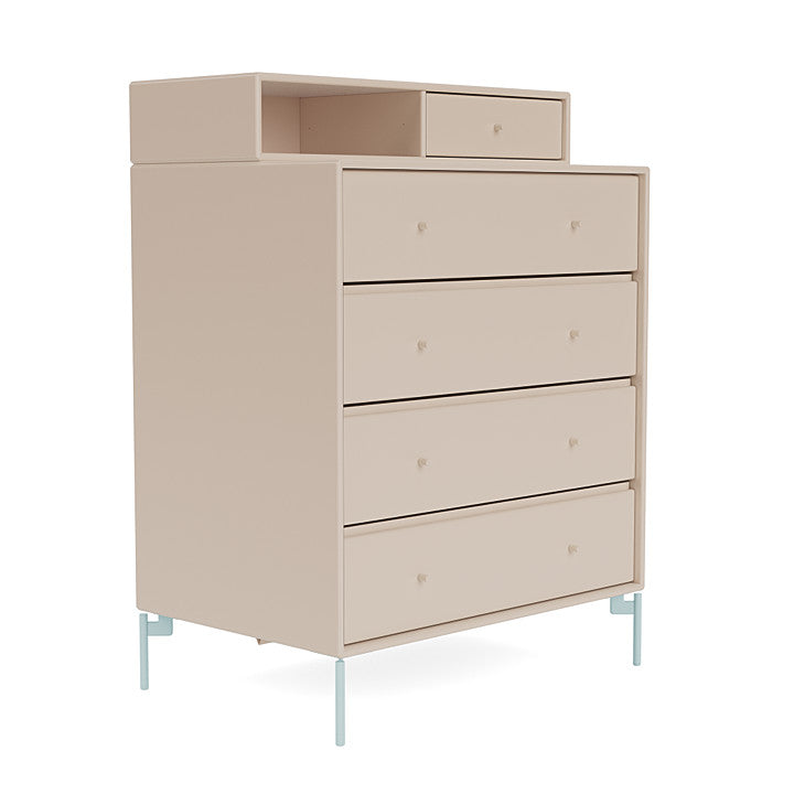 Montana Keep Chest Of Drawers With Legs, Clay/Flint
