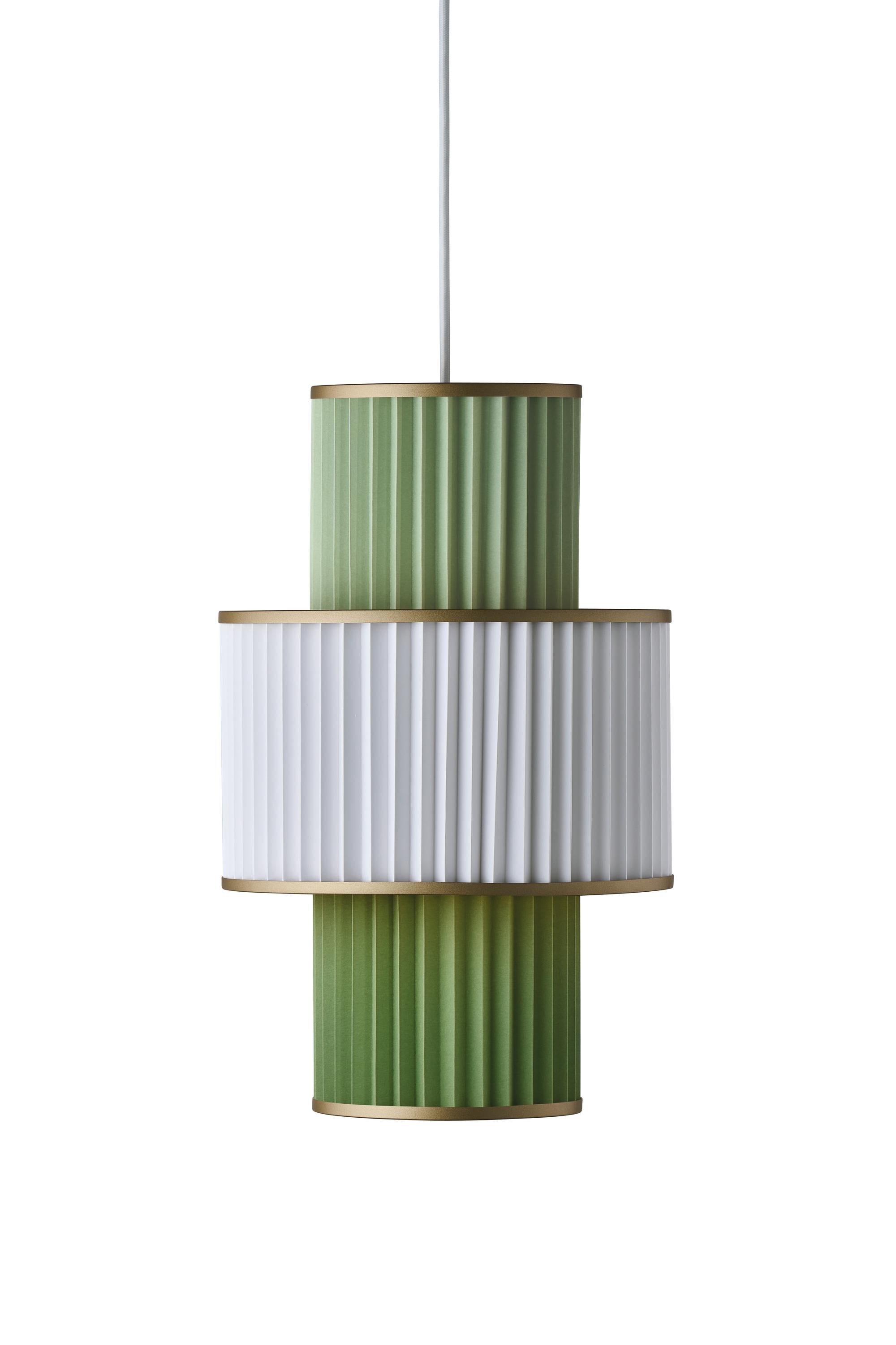 Le Klint Plivello Suspension Lamp Golden/White/Light Green med 3 nuancer (S M S)