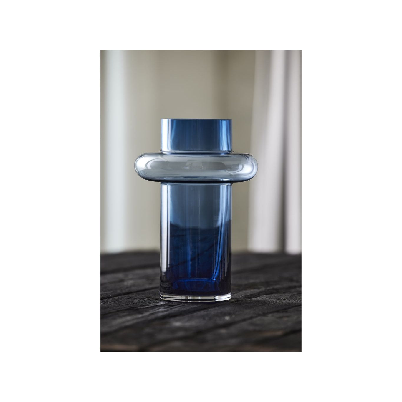 Lyngby Glas Tube Vase H: 30 Cm, Mørkeblå