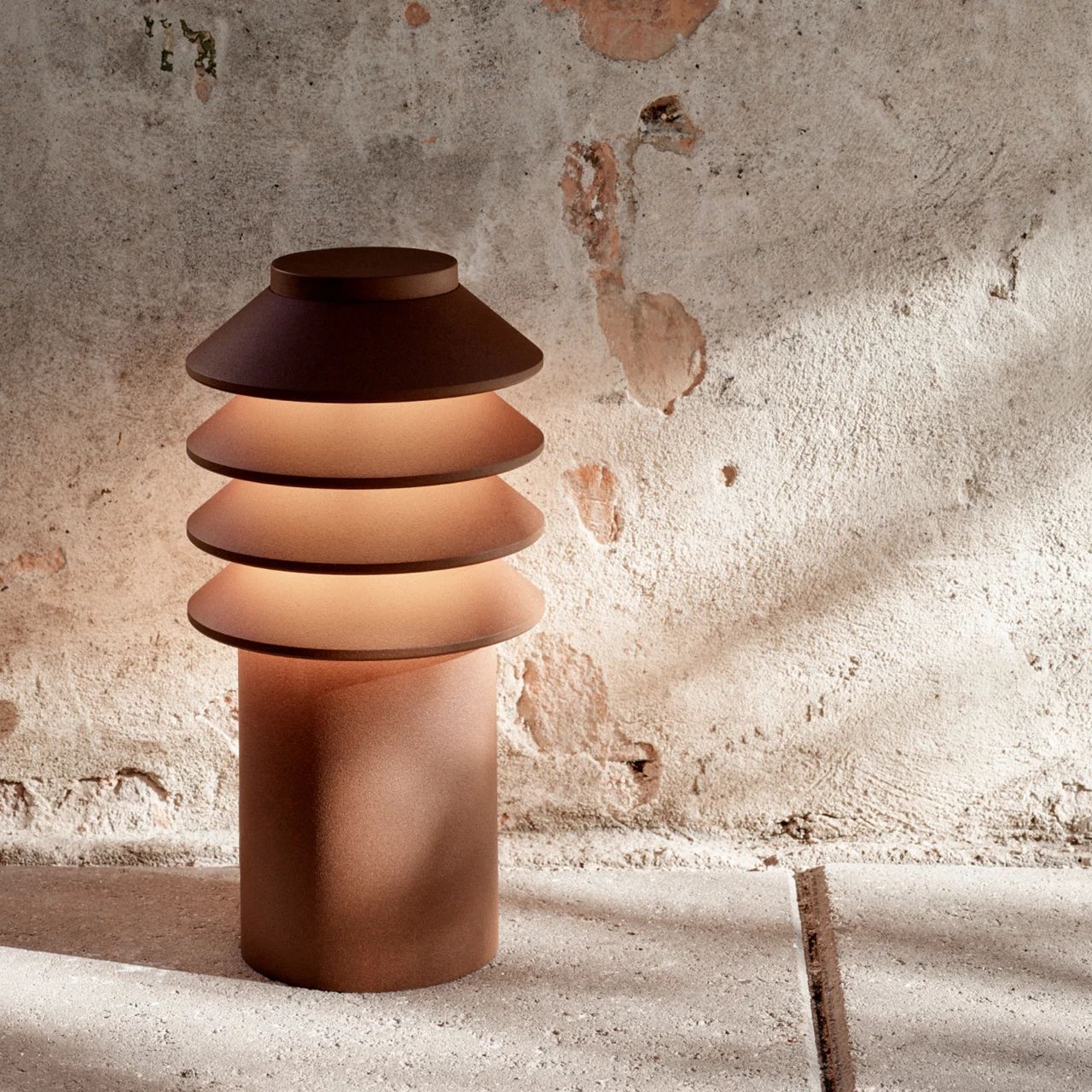 Louis Poulsen Bysted Garden Bollard LED 3000K 14W Spike without Adaptor with Connector Long, Corten