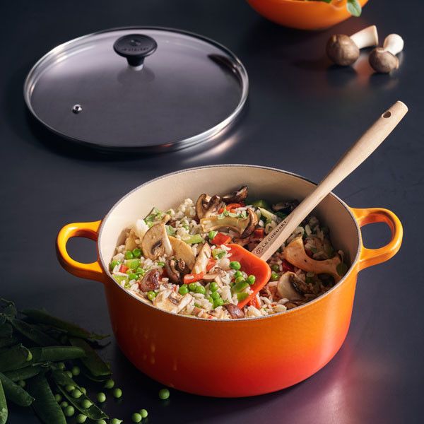 Le Creuset Round Casserole With Glass Lid 22 Cm, Volcanic